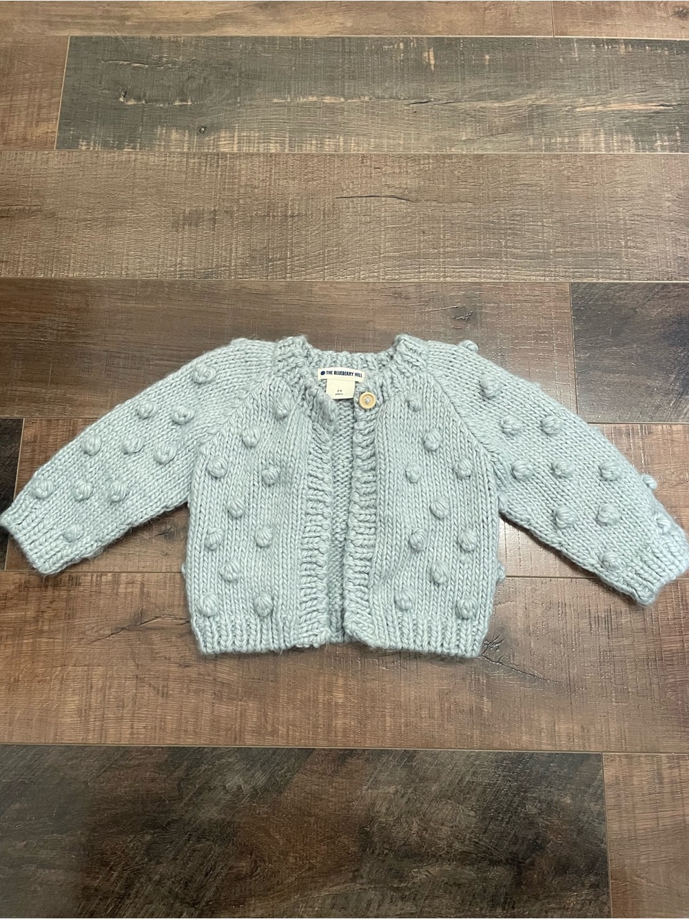 The Blueberry Hill Popcorn Cardigan Light Blue Gray 2-4 Yrs